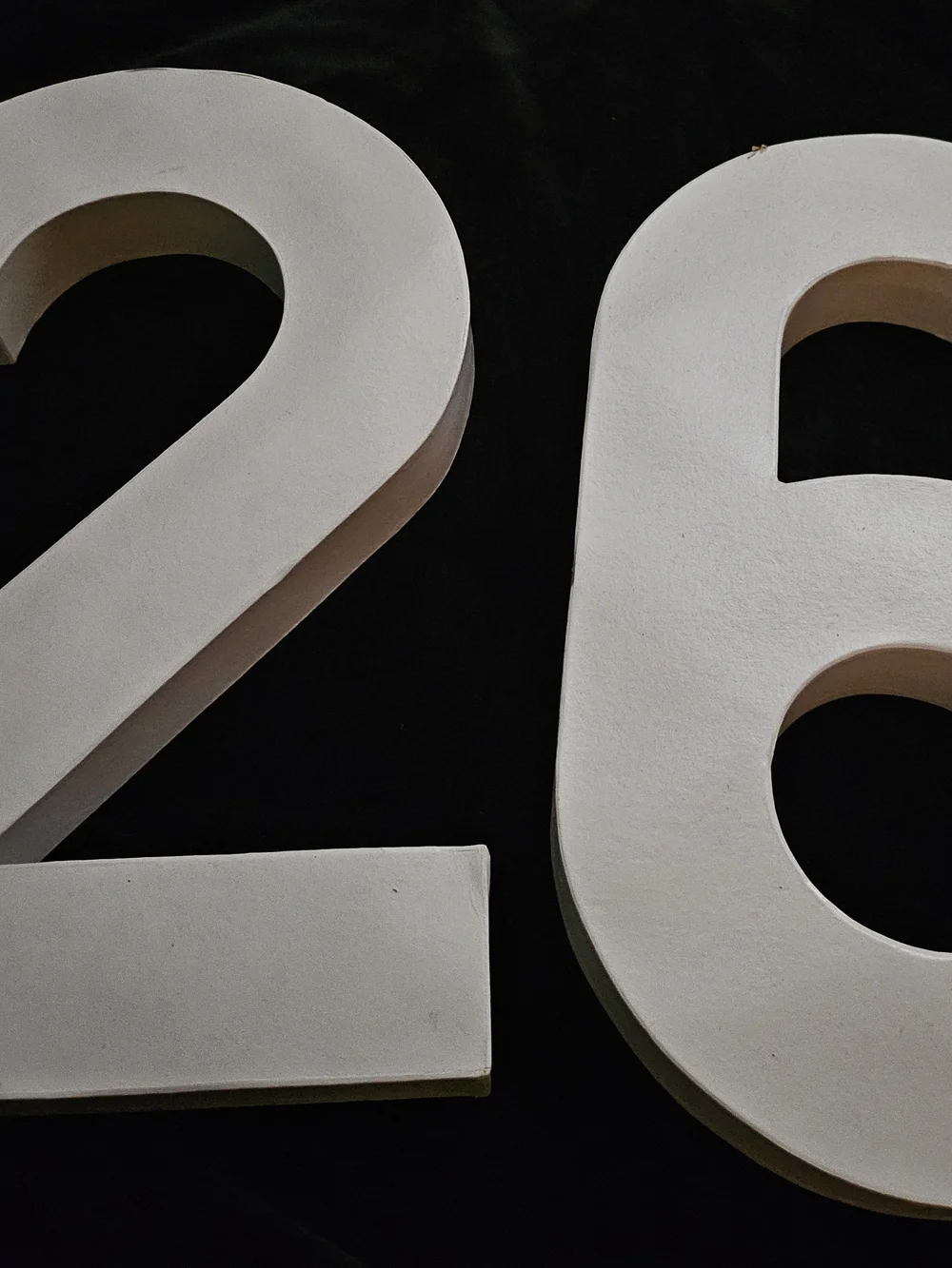 Large White Cardboard Number 26 Decorative Set
